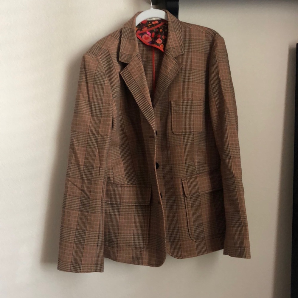 Vintage Brown Plaid Blazer